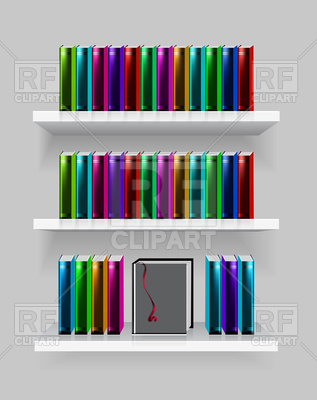 Bookshelf With Books 74194 Download Royalty Free Vector Clipart  Eps