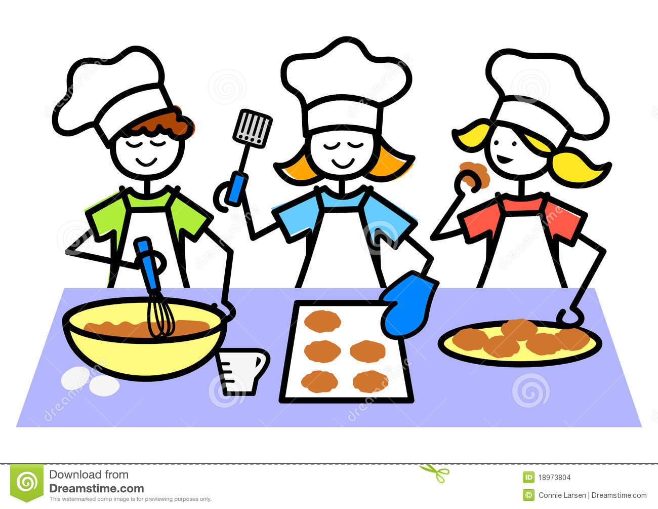 Cartoon Kids Baking Cookies Eps Stock Images   Image  18973804