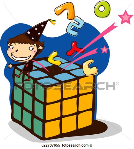 Clipart Of National Language One Man Cube Elementary School Student