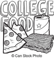 College Food Sketch   Doodle Style College Food Illustration
