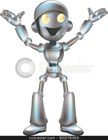 Cute Robot Illustration Stock Vector Clipart A Very Cute Robot