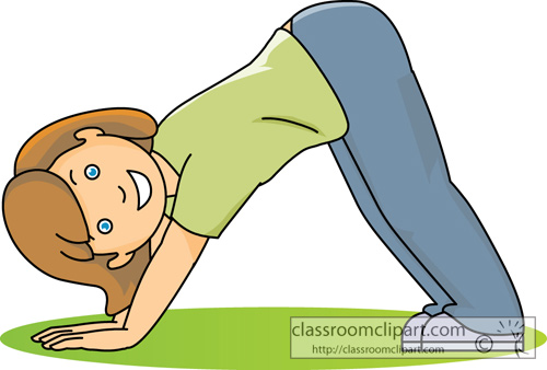 Fitness And Exercise   Exercise Girl Stretching   Classroom Clipart