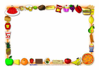 Food Clipart Border Food  Themed A4 Page