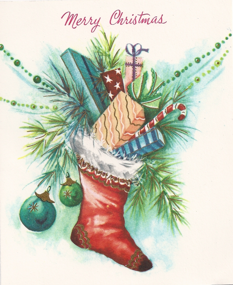 Free Vintage Christmas Card Clip Art Holiday Wishes Merry Christmas