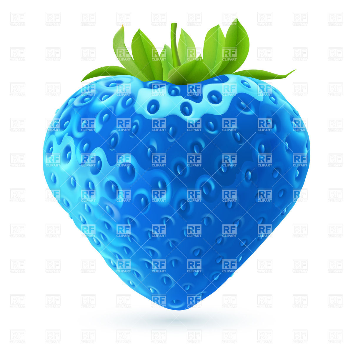Realistic Bright Blue Strawberry Icon On White Background Download