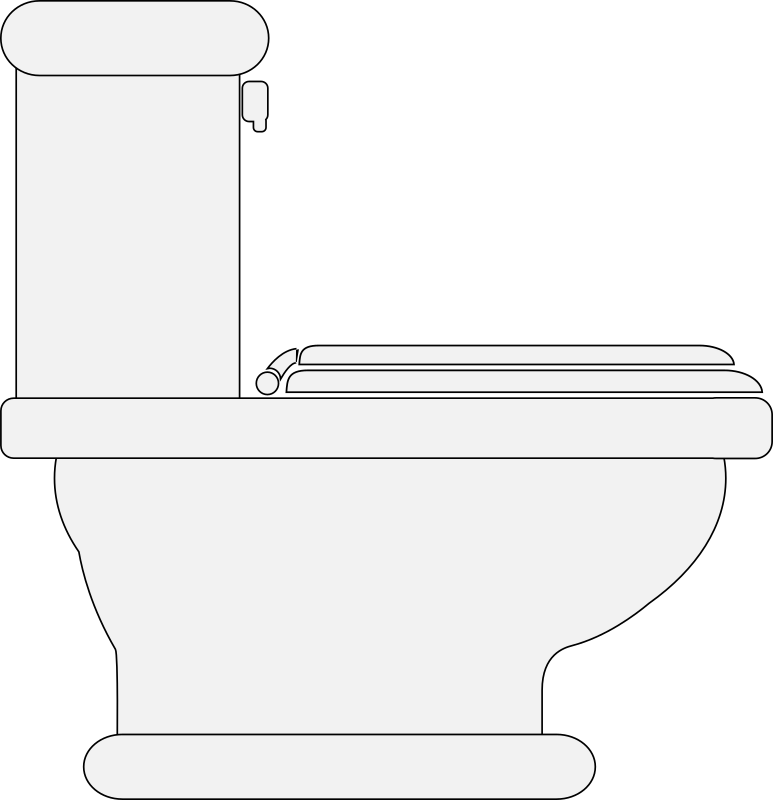 Toilet  Seat Closed  By Mako   An Outline Drawing Of A Toilet In    