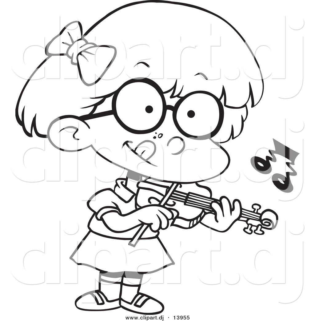 Violin Cartoon Black And White