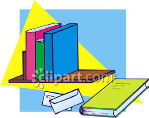 With Books Bookshelf With Books And Mail Royalty Free Clipart