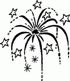 Black And White Fireworks Clipart
