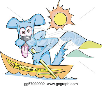 Cartoonial Dog In Speed Boat  Vector Clipart Gg57092902   Gograph