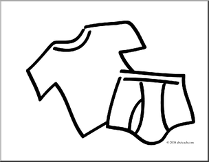 Clip Art  Basic Words  Underwear  Coloring Page    Preview 1