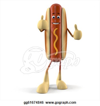 Clipart   3d Rendered Illustration Of A Hot Dog Character  Stock