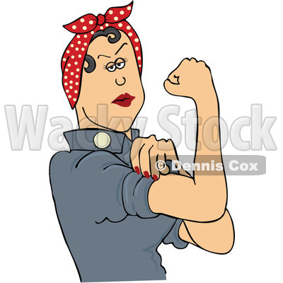 Clipart Rosie The Riveter Flexing Her Strong Muscles   Royalty Free