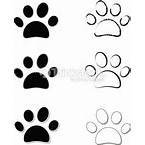 Clipart Vectoriel Animal Paw Prints Icons With Shadow Effect