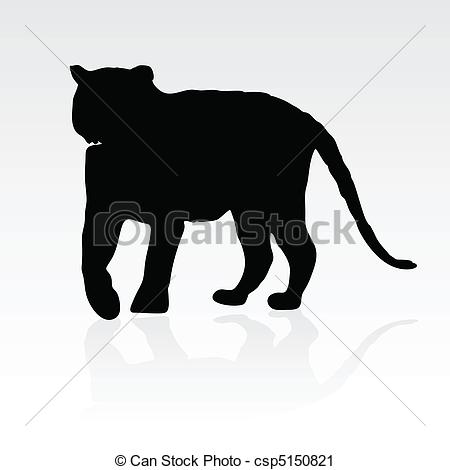 Cougar Outline Clip Art Black Silhouette Clipart