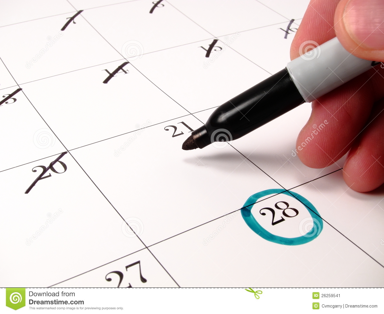 Counting Down The Days With A Calendar Stock Image   Image  26259541
