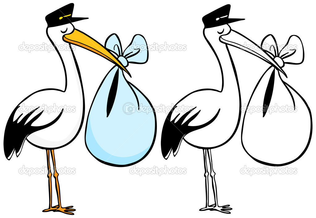 Delivery Stork And Baby Outline Clipart   Cliparthut   Free Clipart