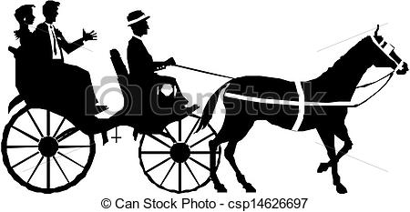 Eps Vectors Of Couple On Horse And Carriage Csp14626697   Search Clip