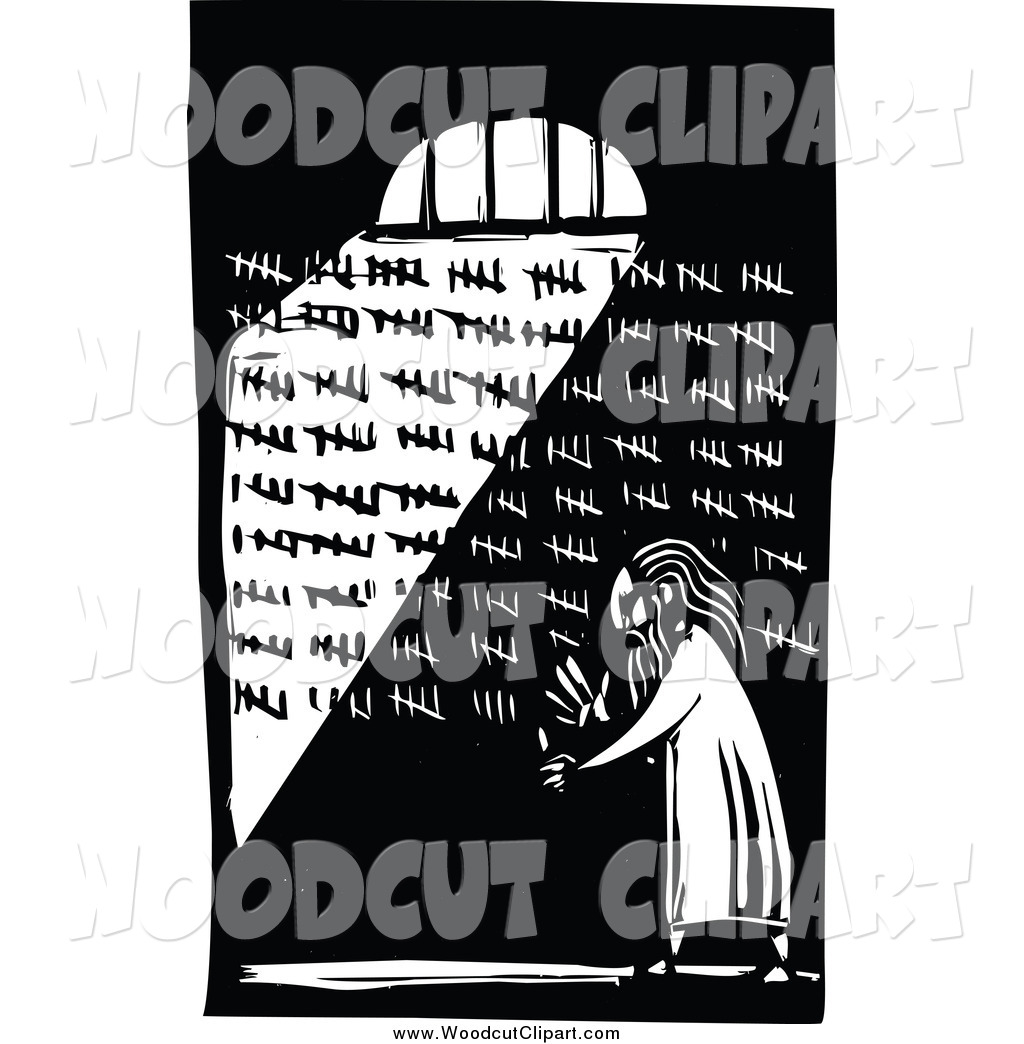 File Name   Vector Clip Art Of A Woodcut Prisoner Counting His Days In    