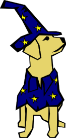 Free Clipart Of Wizard Clipart Of A Cute Bewitched Puppy Dog Dressed