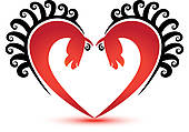Horses Heart Shape Logo Vector   Royalty Free Clip Art