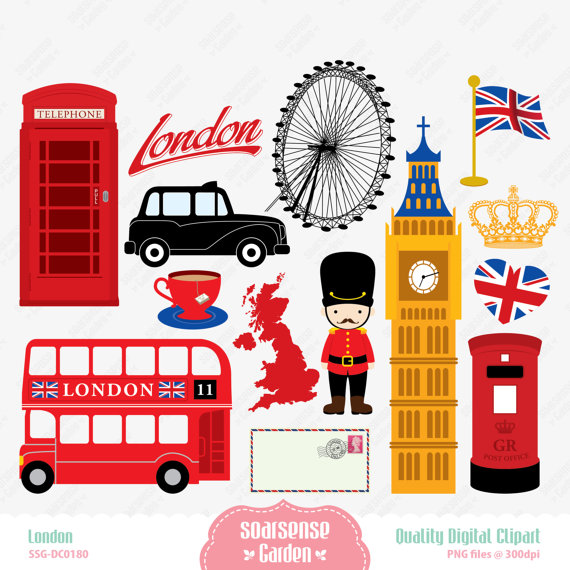 London Digital Clipart England Clipart By Ssgarden On Etsy