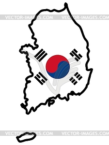 Map In Colors Of South Korea   Vector Clipart