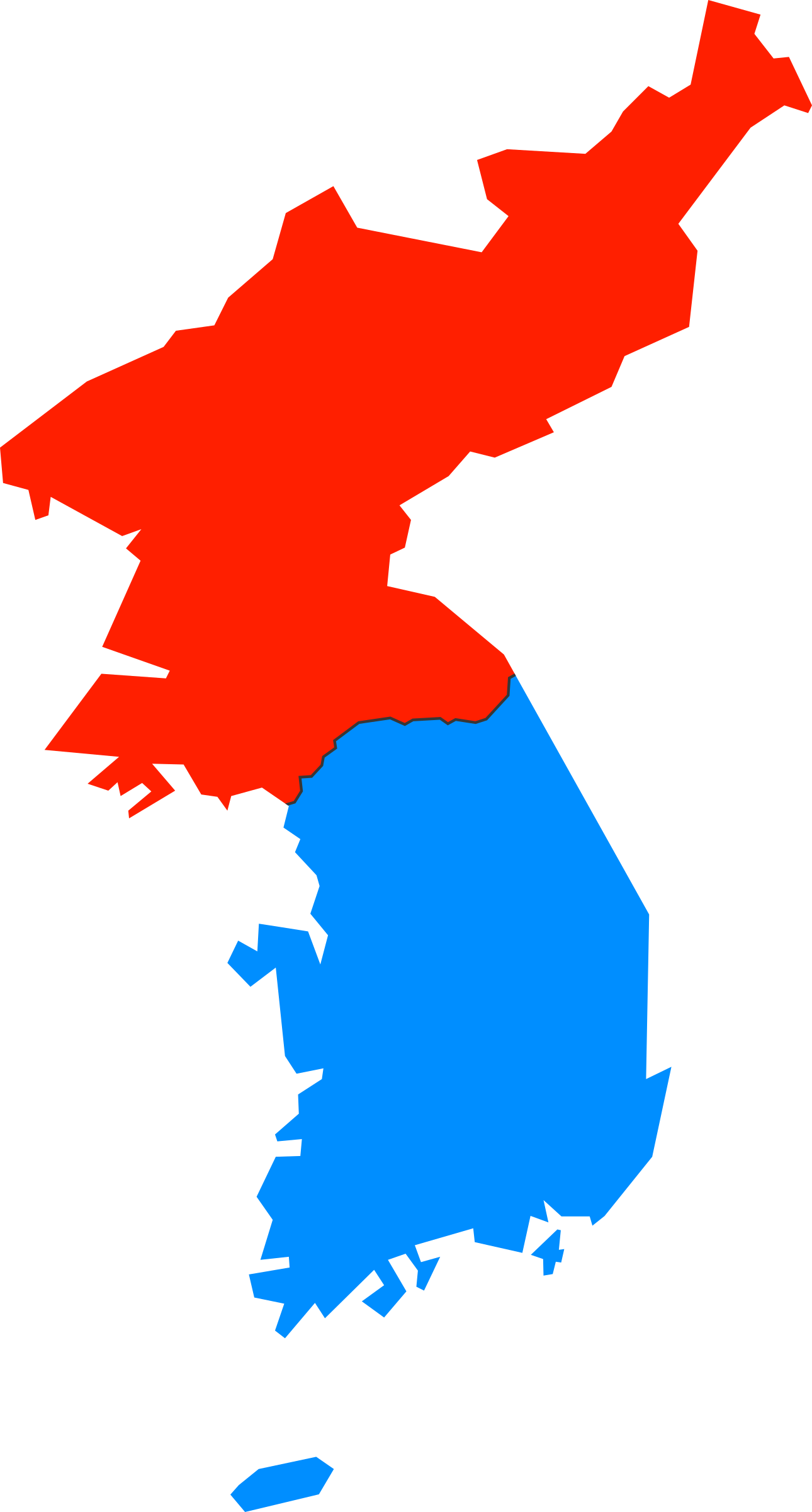 North And South Korea Simple Map By Qubodup