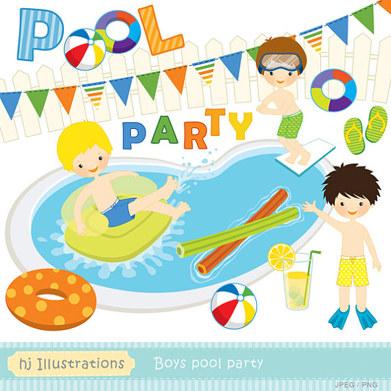 Party Digital Clipart Scrapbooking Web Design Card Design Swim