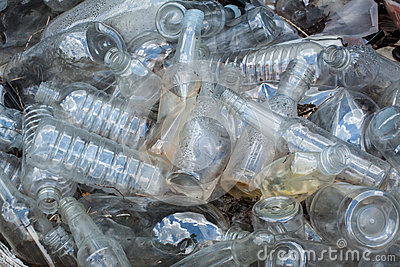 Recycle Plastic Bottles Pile Landfill Royalty Free Stock Photography    