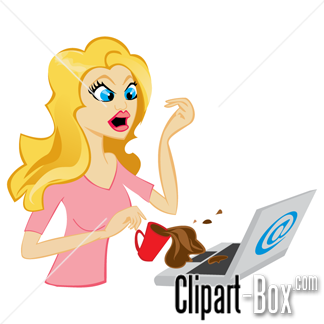 Related Girl Spill Coffee On Laptop Cliparts
