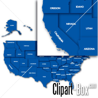 Related Usa Blue Map Cliparts  