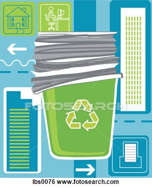Stock Illustration Of A Recycle Bin Filled With Paper Lbs0076   Search