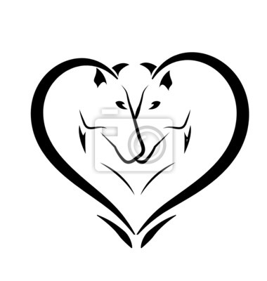 Tableau Chevaux Stylis S Logo Vecteur De L Amour   Posters Et Les
