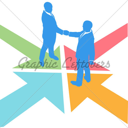 Business People Arrows Meet Deal Agreement   Gl Stock Images