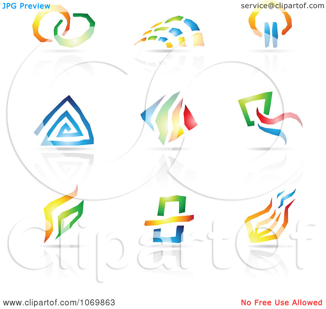Clipart Abstract Design And Reflection Logos 1   Royalty Free Vector    