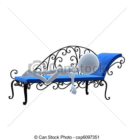 Clipart Of 3d Guy Patio Furniture   3d Guy With Patio Furniture On A