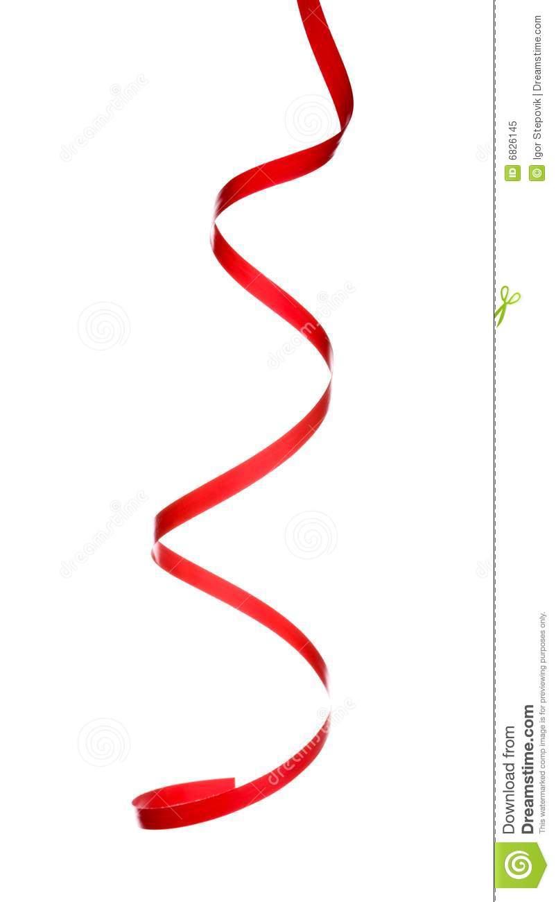 Curling Ribbon Clipart Red Curled Ribbon Isolated On