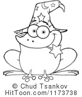 Fairy Tale Frog Clipart Black And White Wizard Frog