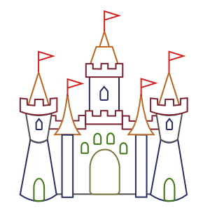 Fantasy Cartoon Castle Drawing