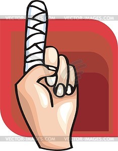 Finger Fracture   Vector Clipart