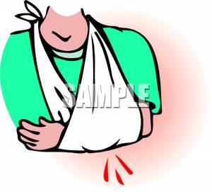 Fracture Clipart A Person Wearing A Sling On Their Injured Arm 100209    