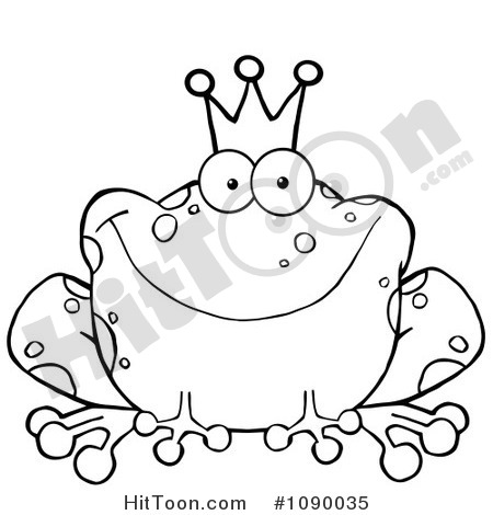 Frog Clipart  1090035  Outlined Fairy Tale Frog Prince Wearing A