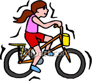 Girl Riding Bike Clipart A Girl Riding A Bike