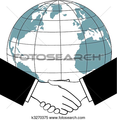 Global Business Trade Nations Agreement Handshake Icon View Large Clip