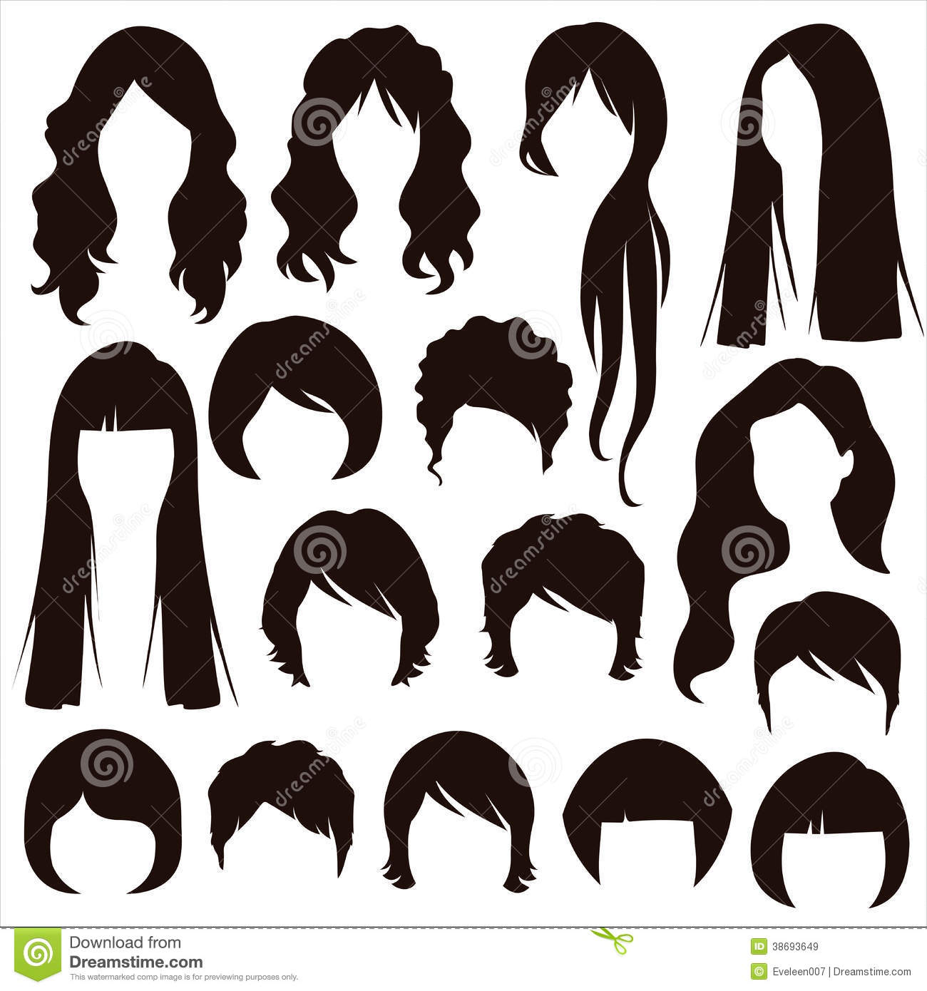 Hair Silhouettes Woman Hairstyle Royalty Free Stock Images   Image
