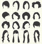 Hair Styles Silhouettes Set Of Winter Sport Silhouettes Children Jump