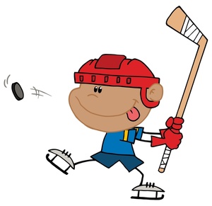 Hockey Player Clipart Image   A Black Kid Playing Hockey 