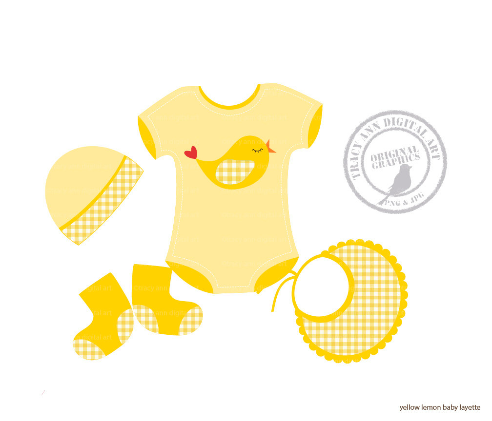 Lemon Baby Girl Layette Clip Art Set 1 By Tracyanndigitalart