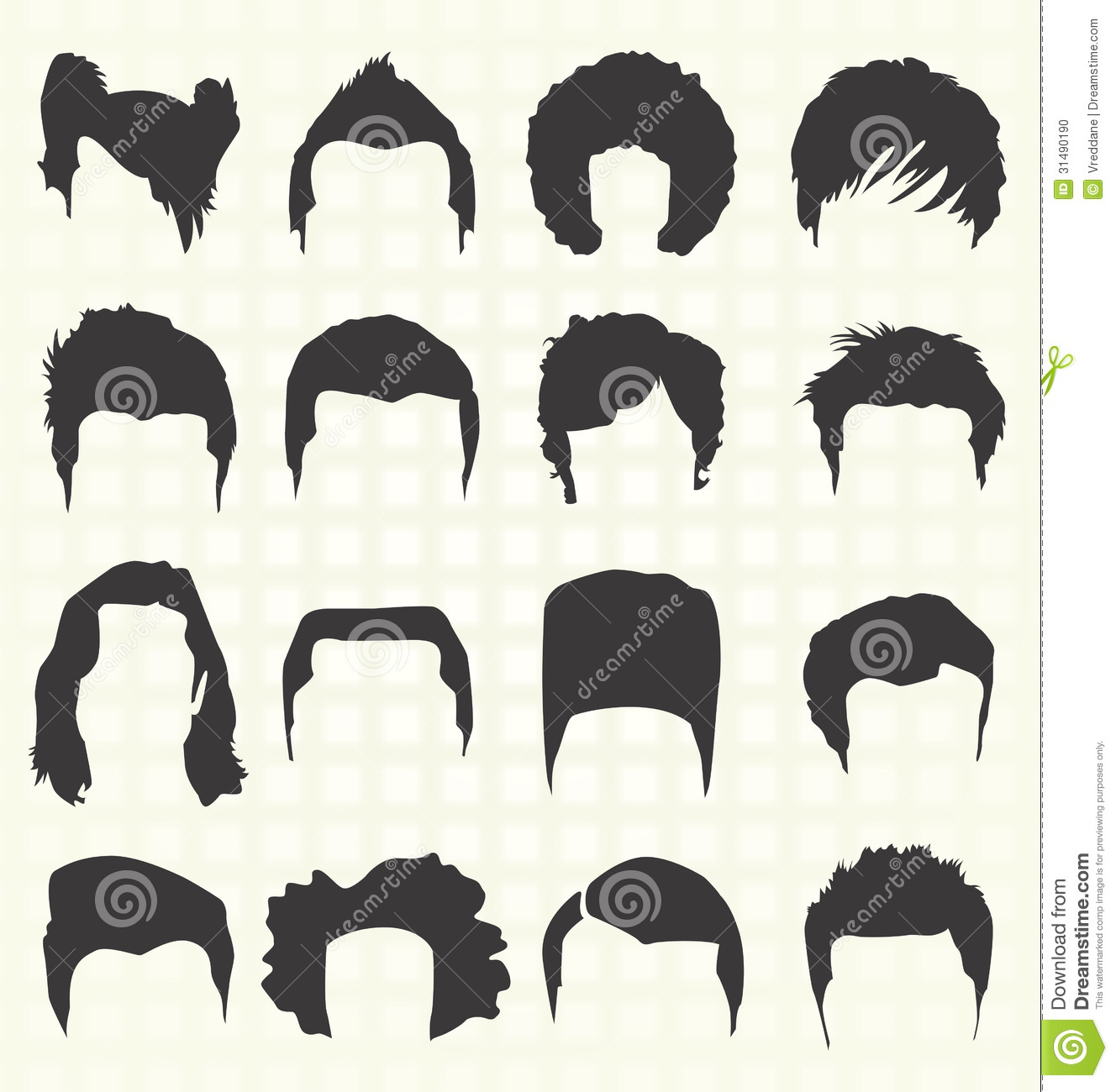 More Similar Stock Images Of   Vector Set  Hair Style Silhouettes